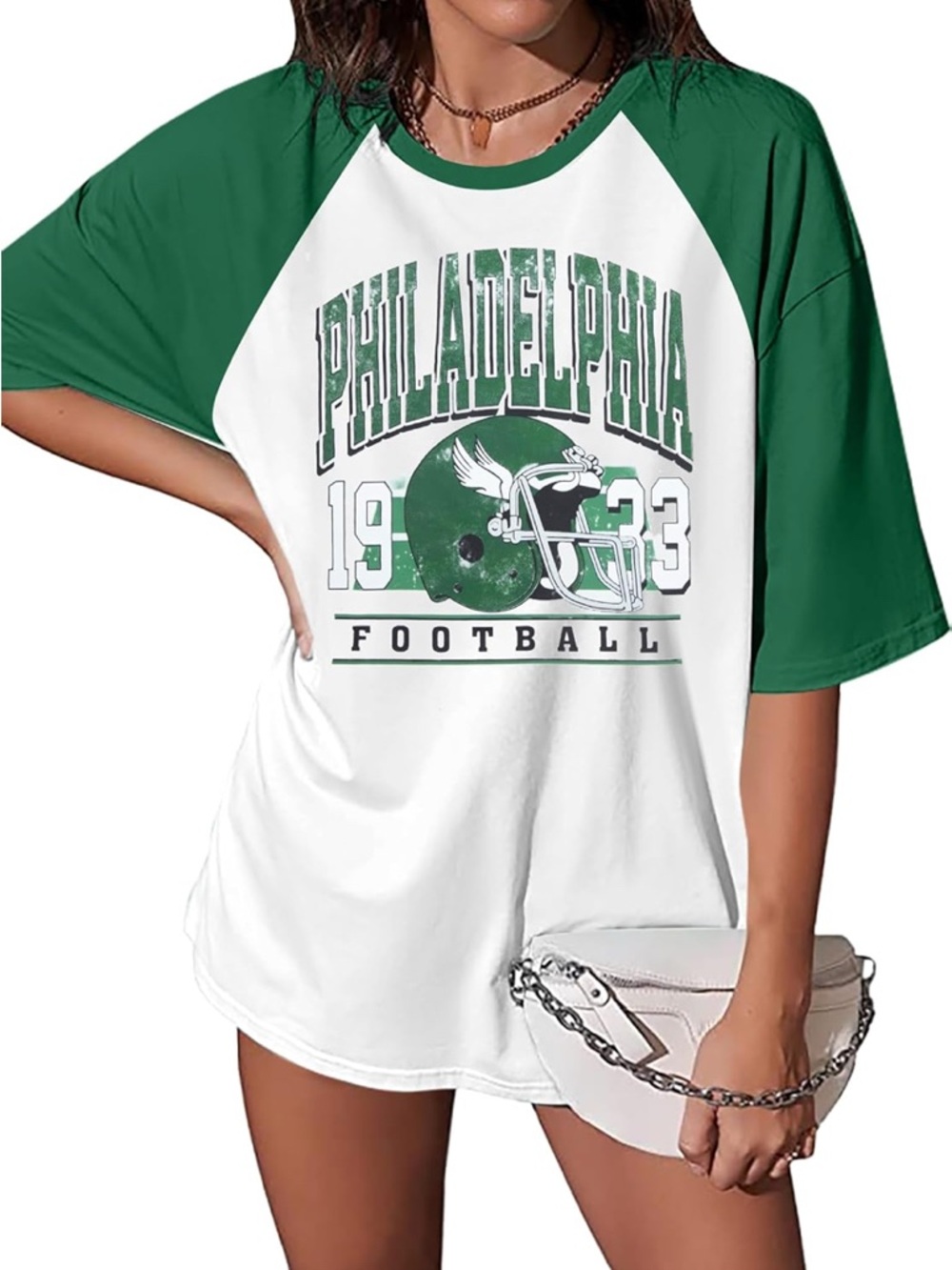 Philadelphia Graphic Raglan Tee - Green/White